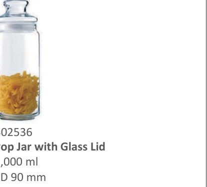 Pop Jar with Glass Lid (1000ml)