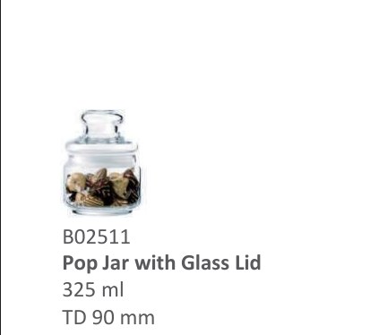 Pop Jar with Glass Lid (325ml)