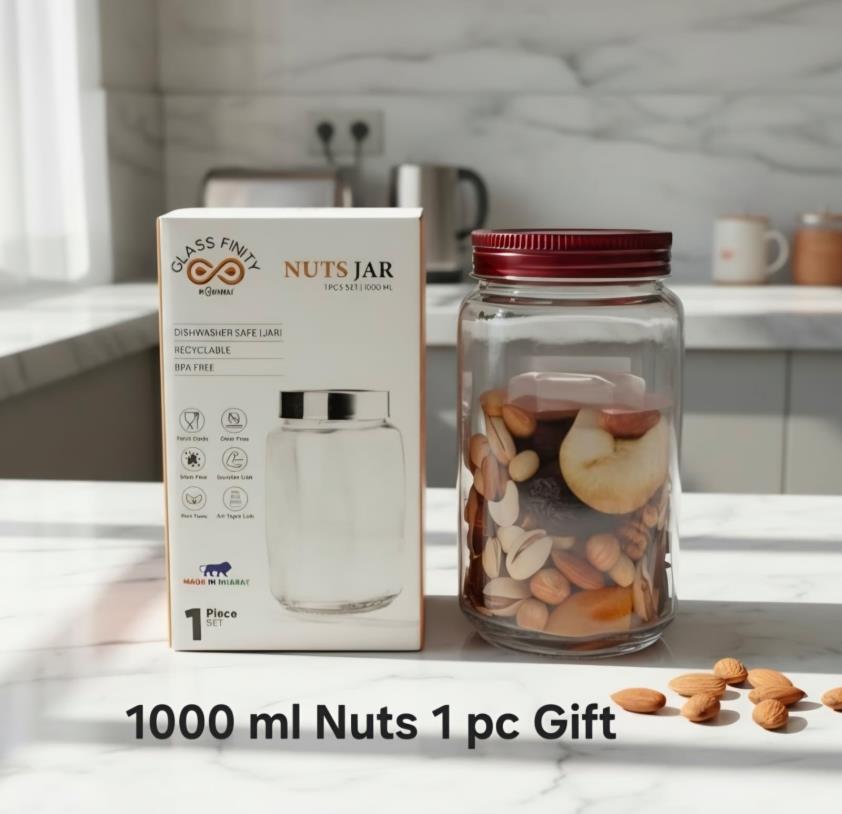 1000 ml Nuts Jar — 1 pc Gift (ABS Cap)