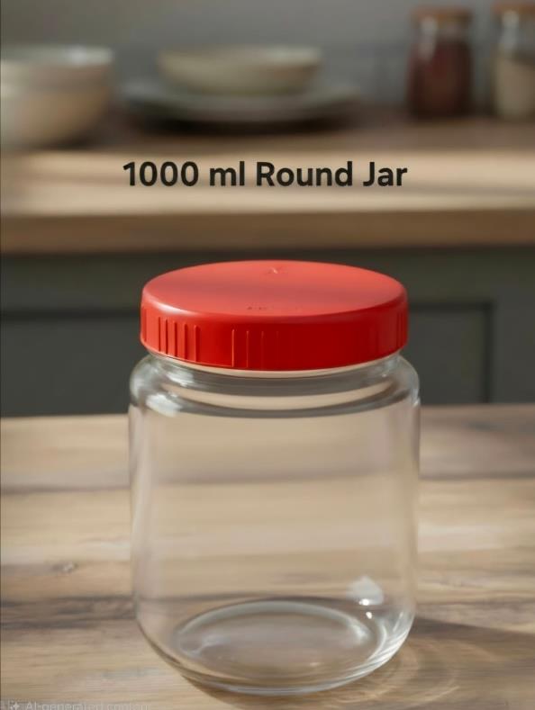 1000 ml Round Jar — Plastic Lid