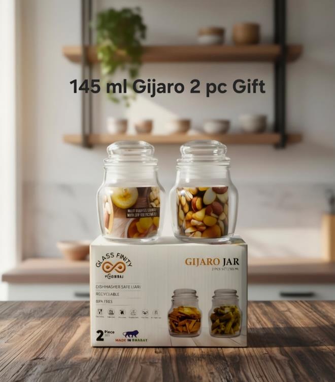 145 ml Gijaro Jar — 2 pc Gift Set (Glass Lid)