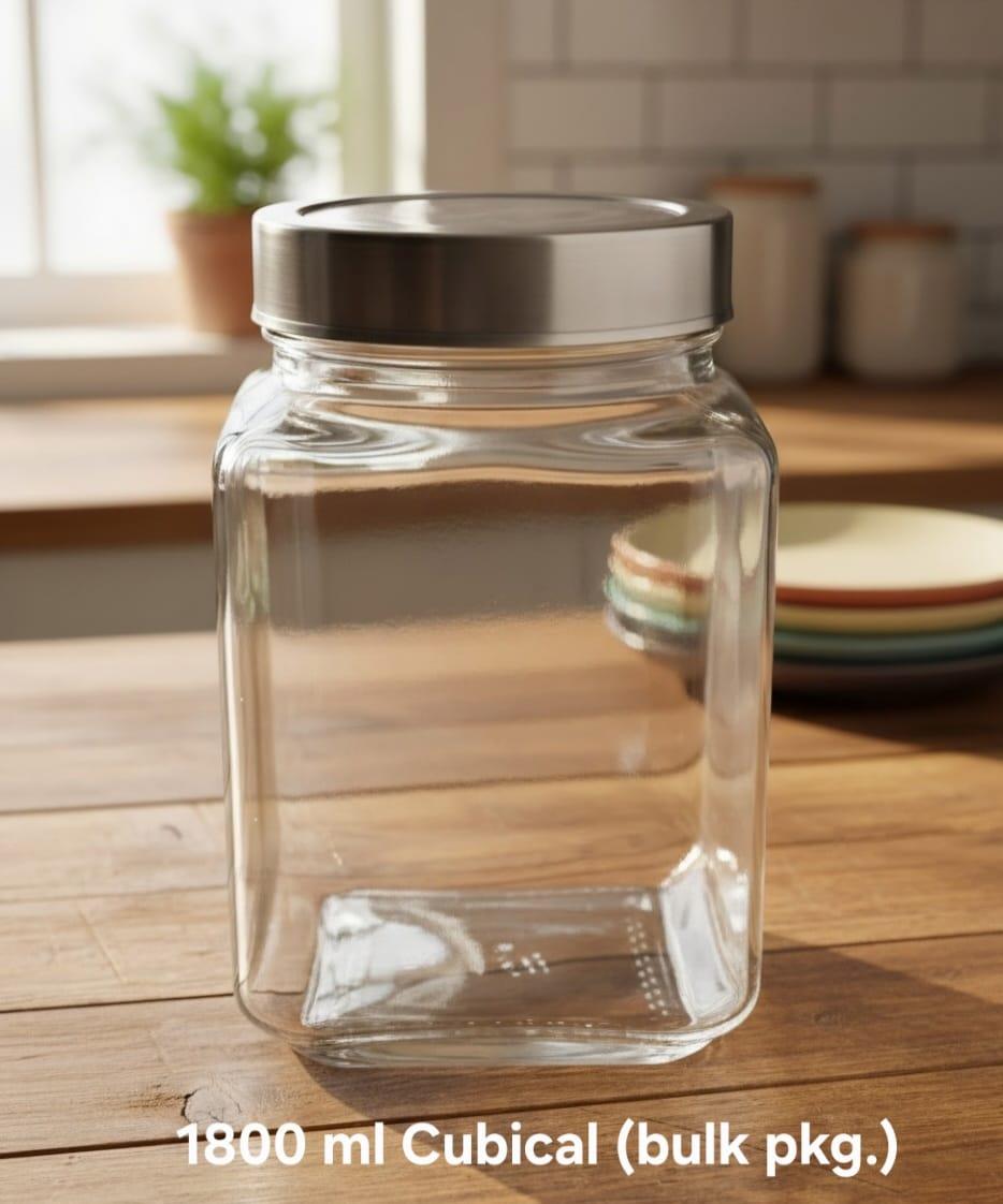 1800 ml Cubicle Jar — S.S. Lid (Bulk)
