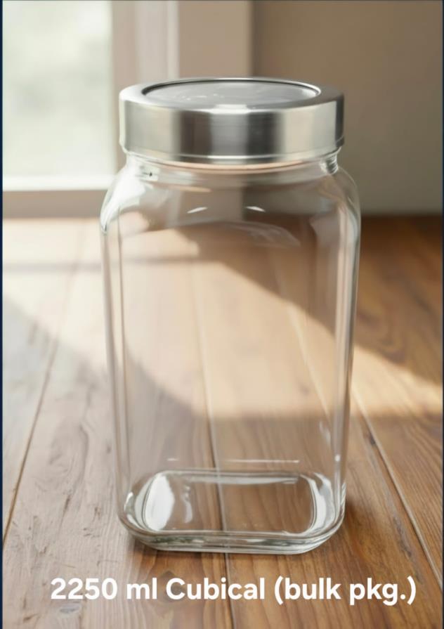 2250 ml Cubicle Jar — S.S. Lid (Bulk)
