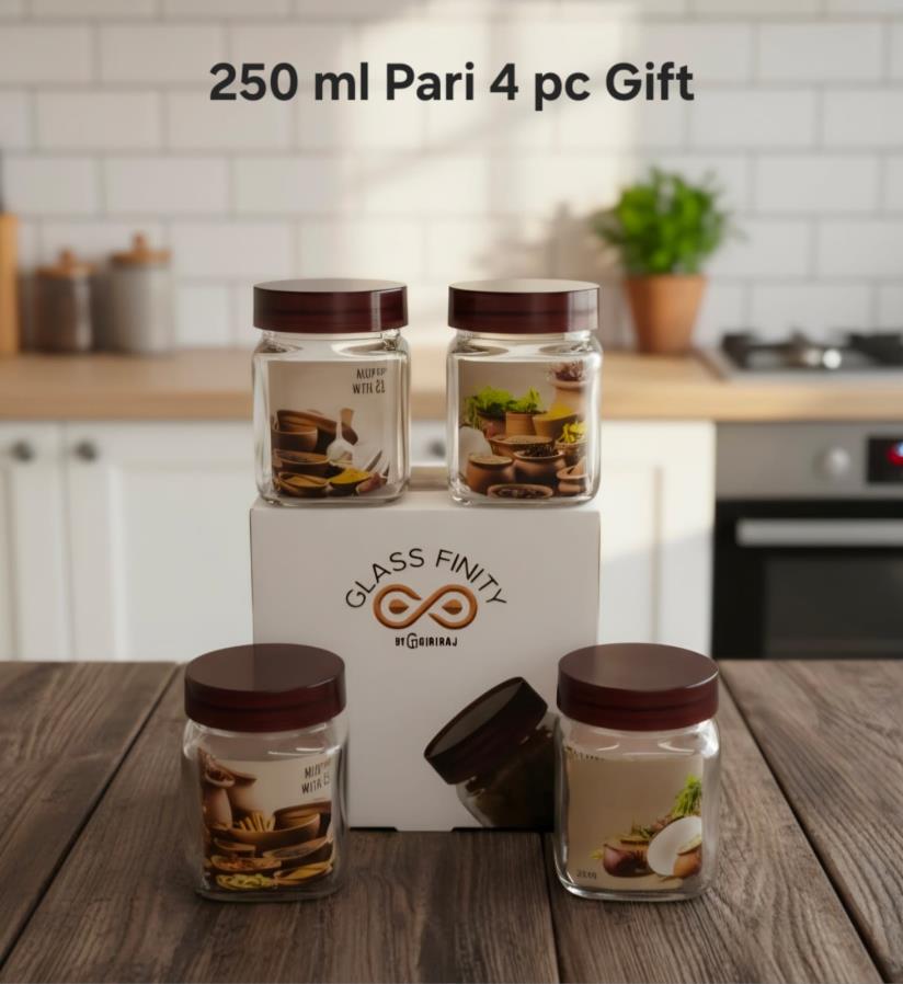 250 ml Pari Jar — 4 pc Gift Set (Amber PET Cap)