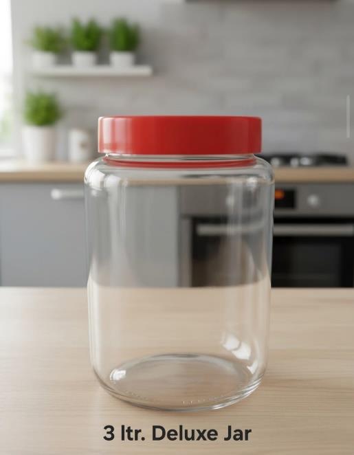 3 Litre Deluxe Jar — Plastic Lid