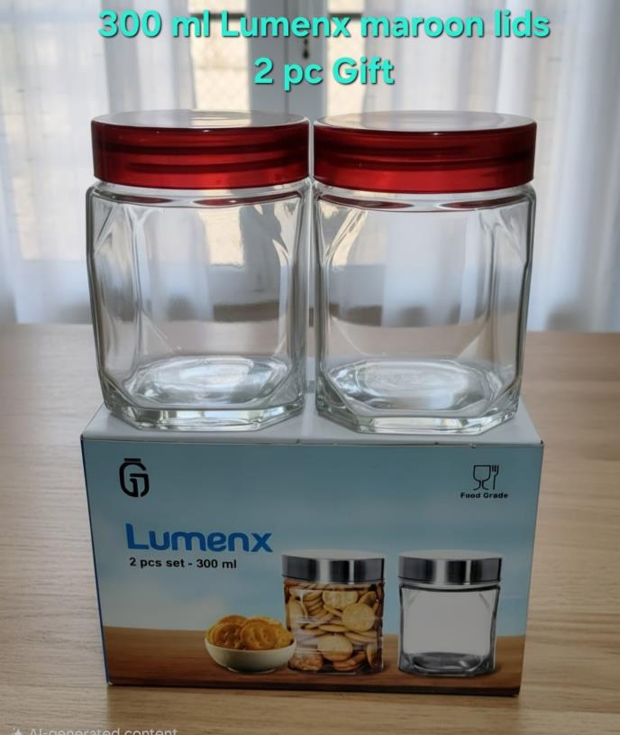 300 ml Lumenx Jar — 2 pc Gift Set (Maroon ABS Lid)