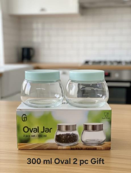300 ml Oval Jar — 2 pc Gift Set (Pista)