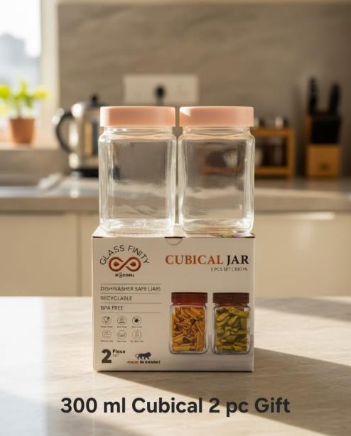 300 ml Pari Jar — 2 pc Gift Set (Pink, PET Cap)