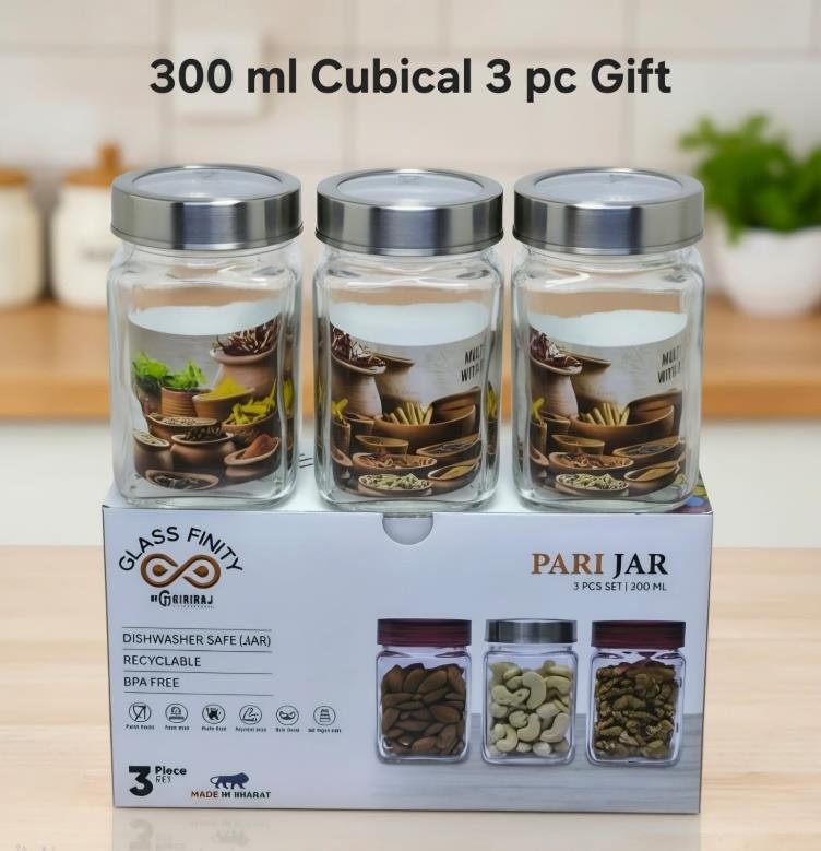 300 ml Pari Jar — 3 pc Gift Set (S.S. Lid)