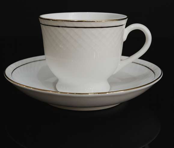 Cup & Saucer — Embossed Georgian